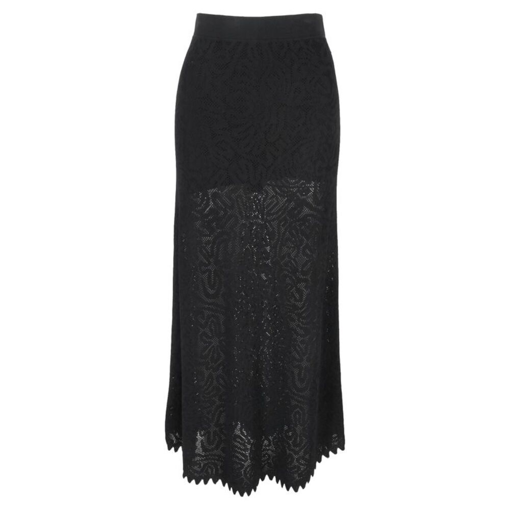 Ulla Johnson Lace Maxi Skirt in Black Viscose